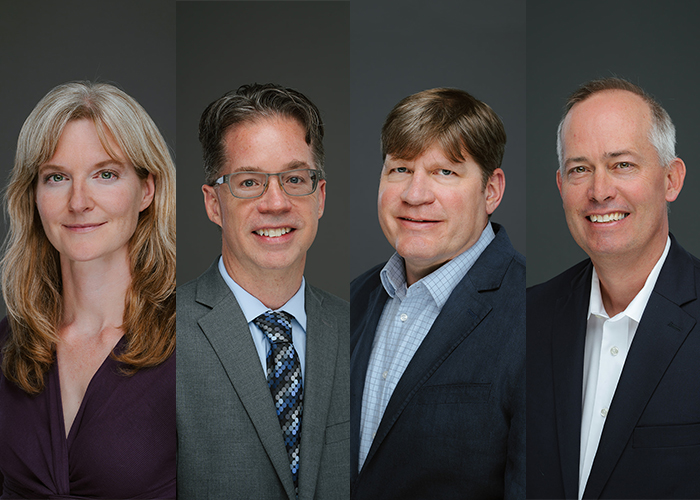 portraits from left to right: Virginia Manner, Dru Renner, Dan Hooks and Earl Lawrence.