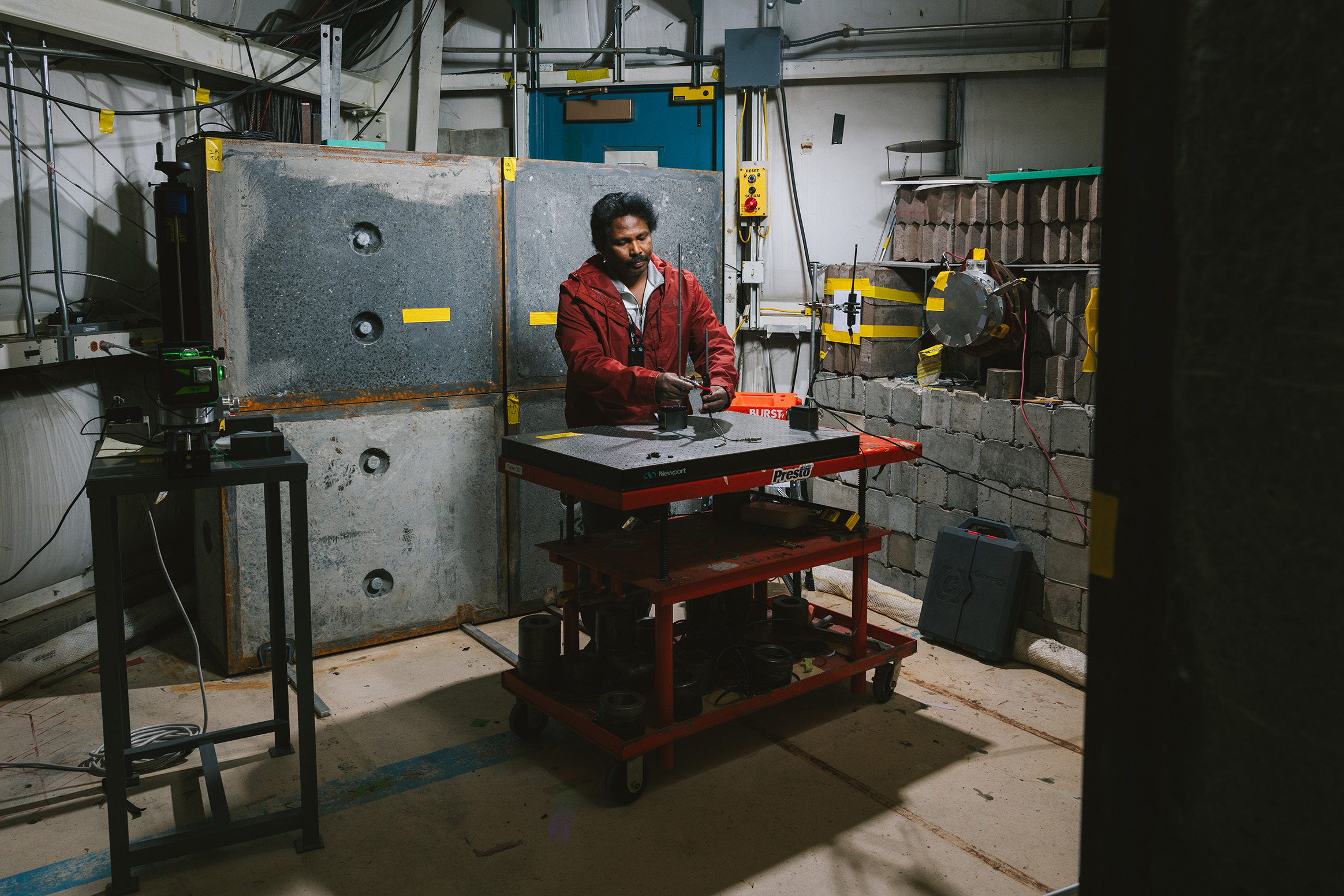 Kranti Gunthoti working in the experiment area.