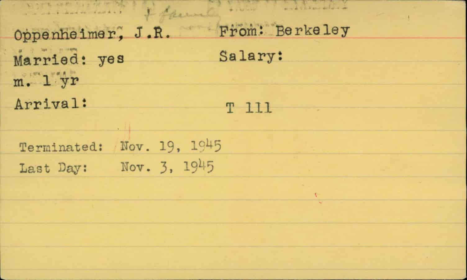 A personnel card, commonly known as McKibbin Cards.