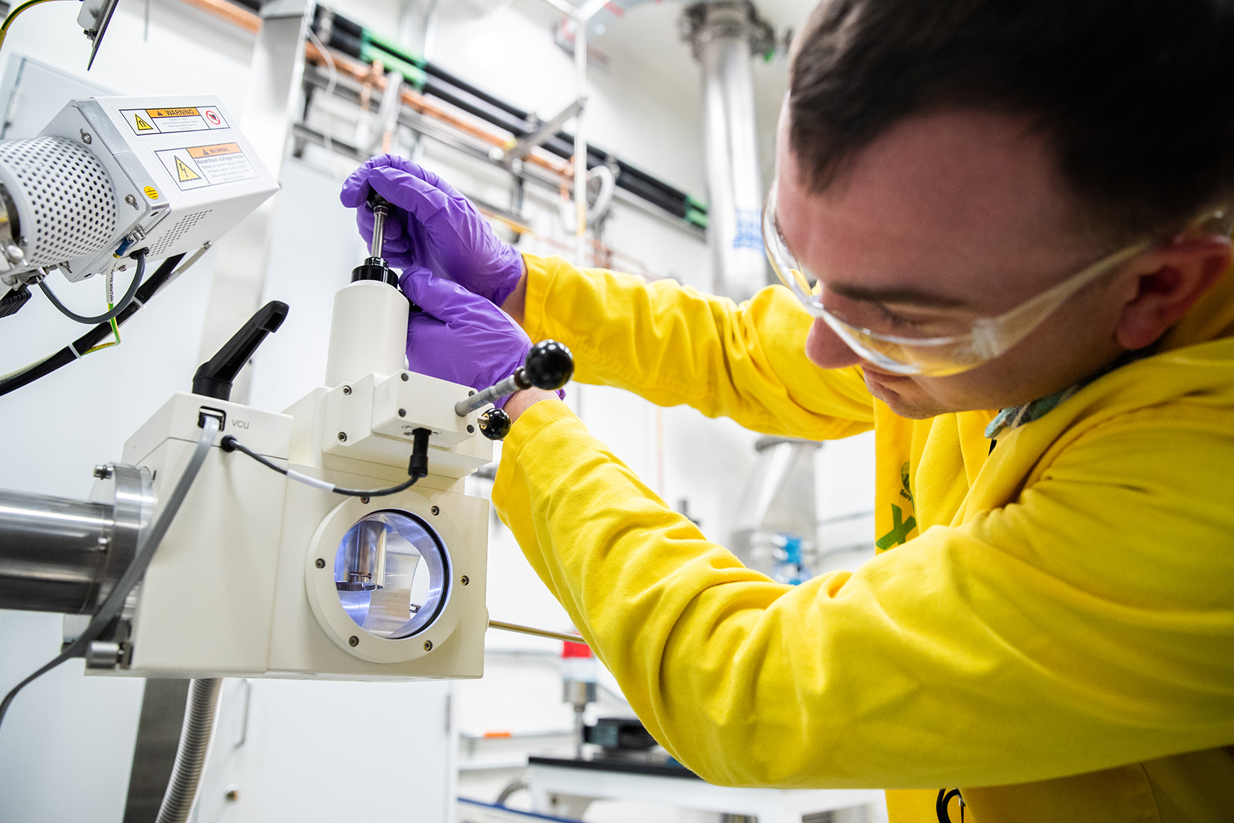 A Pit Production worker in the lab.