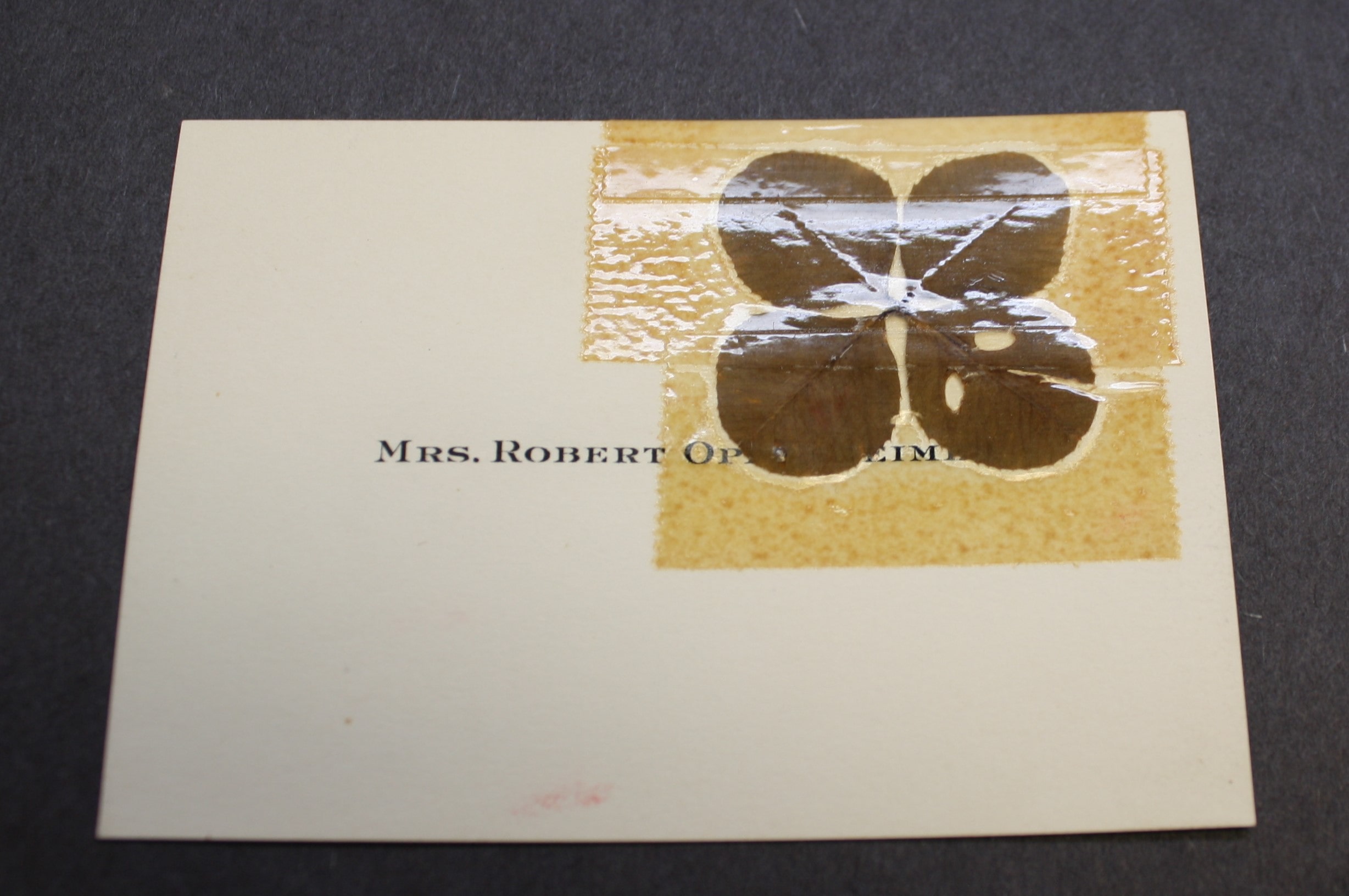 Photo of a calling card