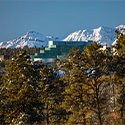 Views of NSSB with snow in the mountains