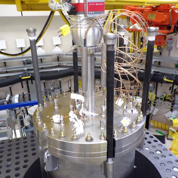 top flange of the ZiaCore microreactor experiment.