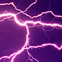 lightning in the sky with a purple background