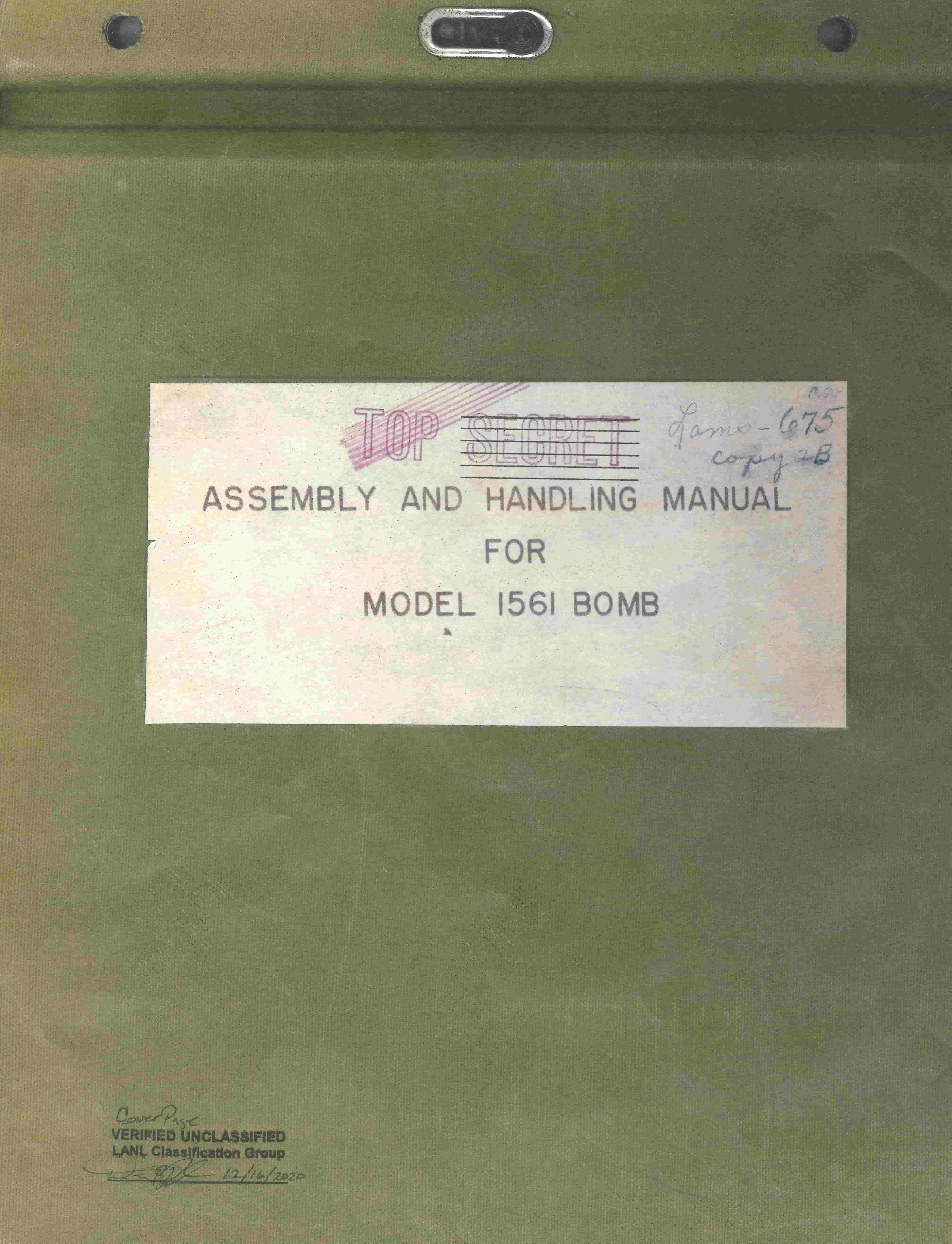 step-by-step classified manual on the Fat Man atomic bomb