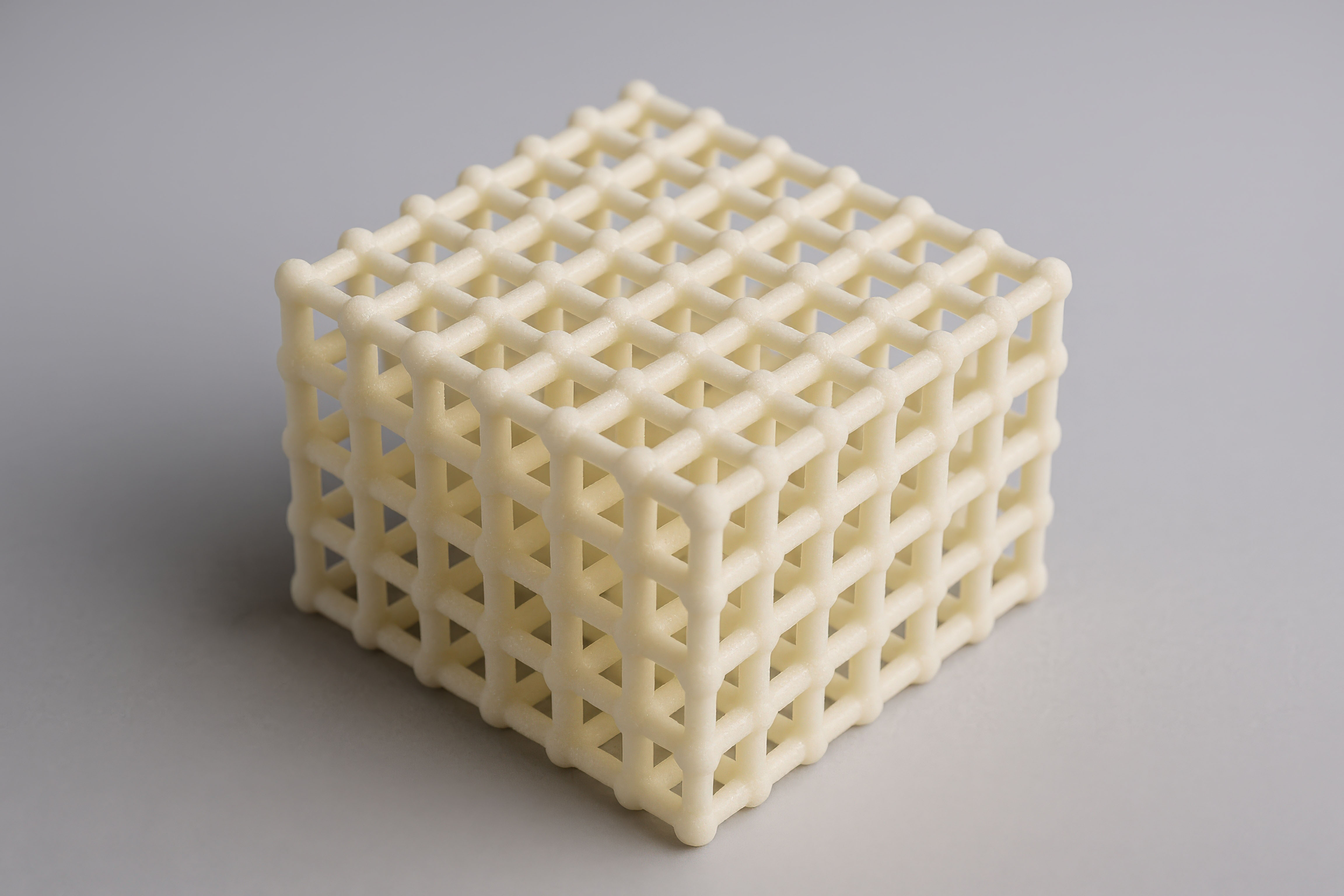 Conceptual illustration of a 3D-printed lattice structure representative of architected cellular materials. Image shown for illustrative purposes only.