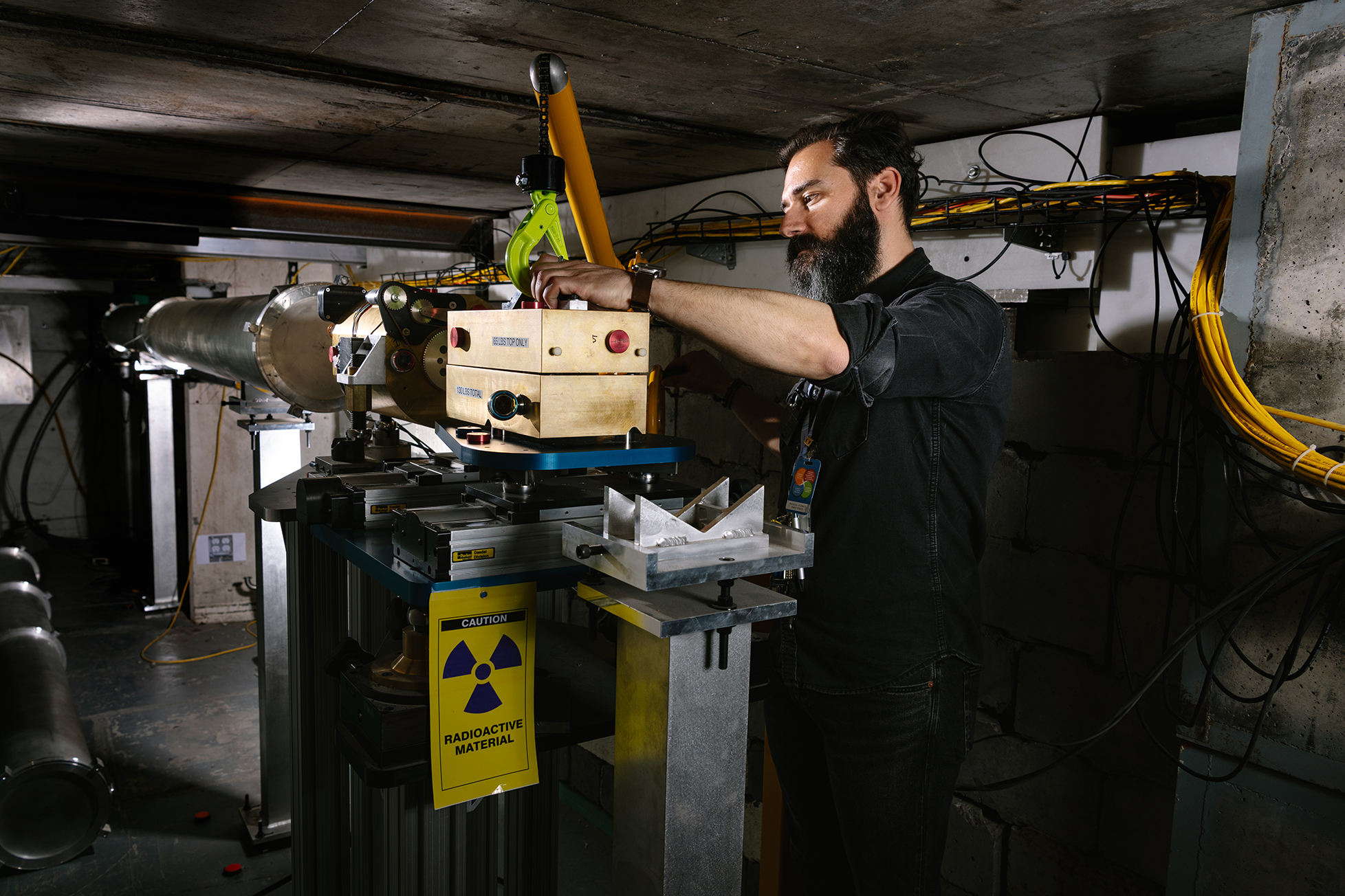Instrument Scientist Thanos Stamatopoulos adjusts DICER.