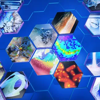 collage showing science and engineering at lab
