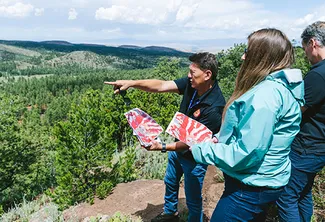 Rich Nieto and team looking at wildfire map