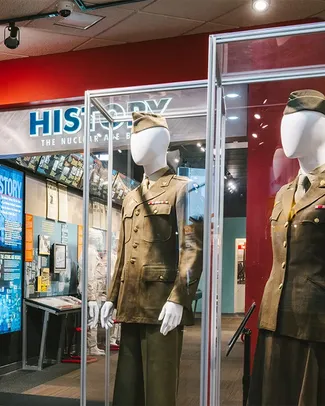 A photo of some of the displays in the Bradbury Science Museum